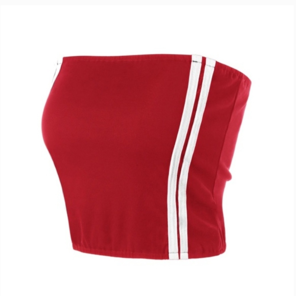 ⭐️ Zaful Red Stripe Cropped Tube Top - Picture 6 of 6